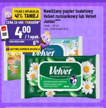 Nawilżany papier toaletowy Velvet rumiankowy +1 wariant