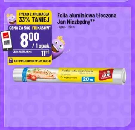 Folia aluminiowa tłoczona Jan Niezbędny 20 m