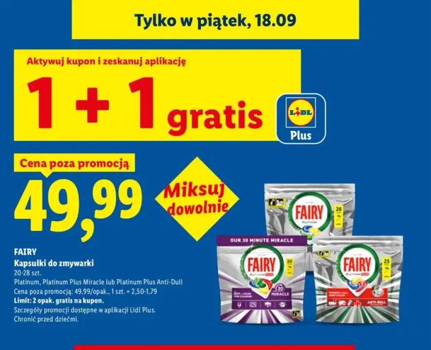 Kapsułki do zmywarki Fairy Platinum +2 warianty