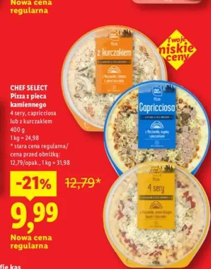 Pizza z pieca kamiennego 4 sery Chef Select +2 warianty