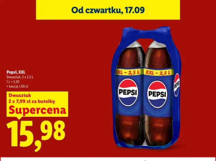 Napój gazowany Pepsi XXL 2-pak 2,5 l
