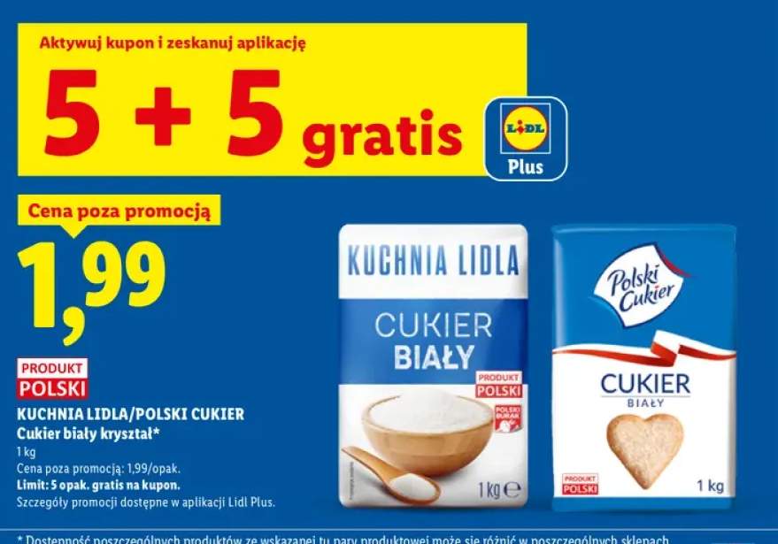 Cukier biały kryształ Kuchnia Lidla +1 wariant