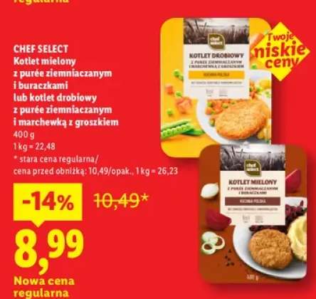 Kotlet mielony z purée ziemniaczanym i buraczkami Chef Select +1 wariant