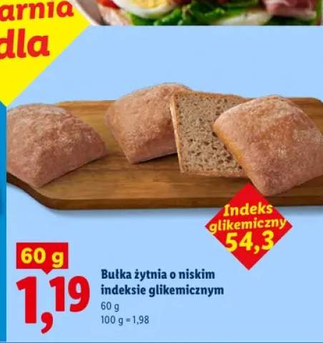 Bułka żytnia o niskim indeksie glikemicznym