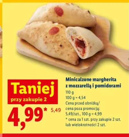 Minicalzone margherita z mozzarellą i pomidorami
