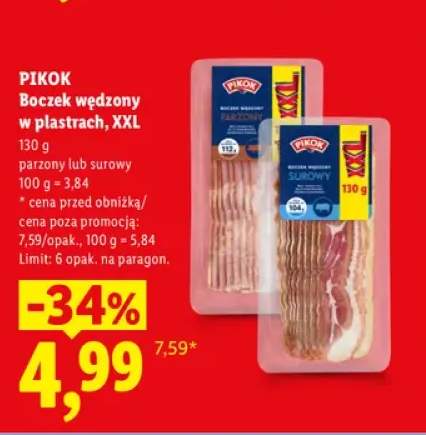 Boczek wędzony w plastrach parzony XXL Pikok +1 wariant