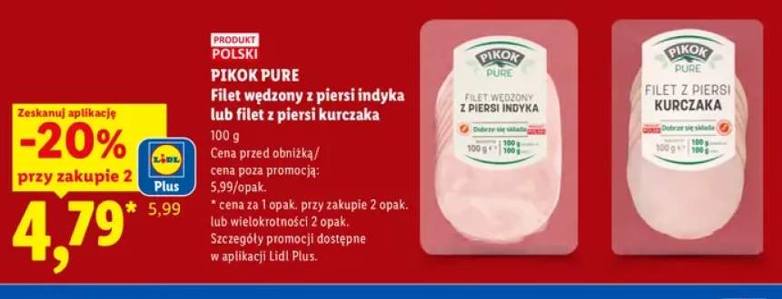 Filet wędzony z piersi indyka Pikok Pure +1 wariant