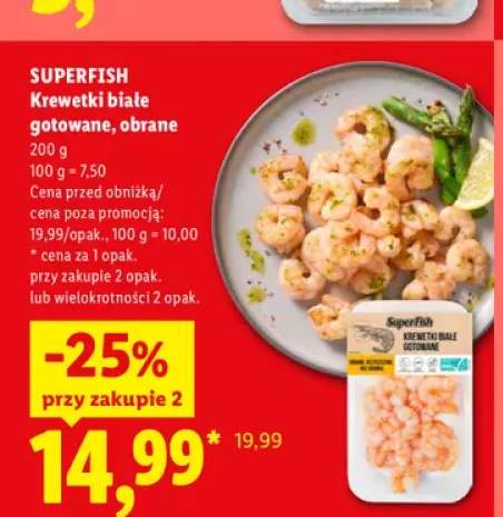 Krewetki białe gotowane obrane SuperFish