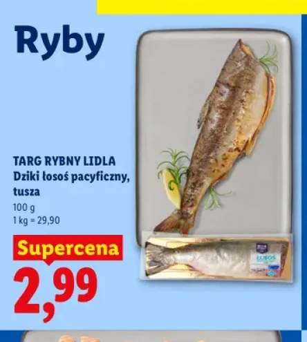 Dziki łosoś pacyficzny tusza Targ Rybny Lidla