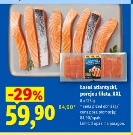 Łosoś atlantycki porcje z fileta XXL