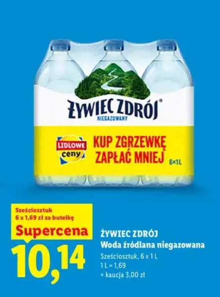 Woda źródlana niegazowana Żywiec Zdrój 6-pak