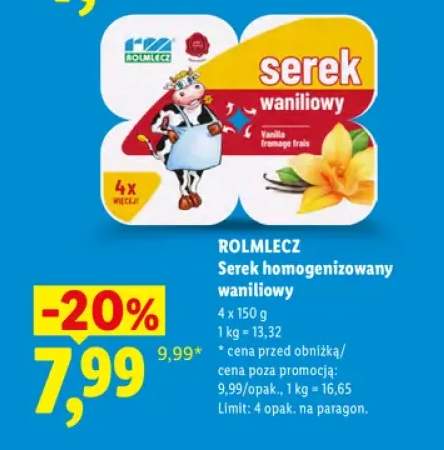 Serek homogenizowany waniliowy Rolmlecz 4-pak