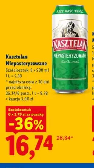 Piwo Kasztelan Niepasteryzowane 6-pak 500 ml
