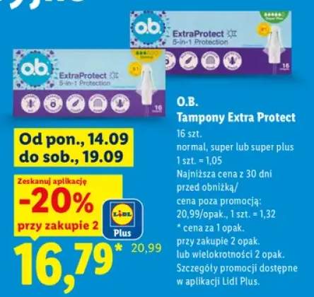 Tampony Extra Protect normal O.B. +2 warianty