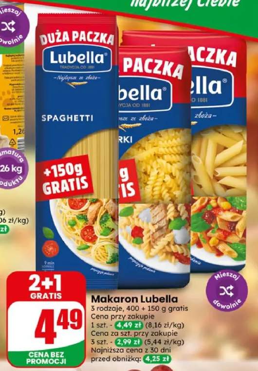 Makaron rurki Lubella +2 warianty