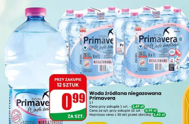 Woda źródlana niegazowana Primavera