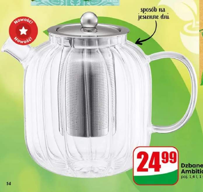 Dzbanek szklany z zaparzaczem 1,4 l Ambition