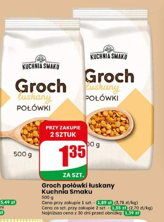 Groch połówki łuskany Kuchnia Smaku