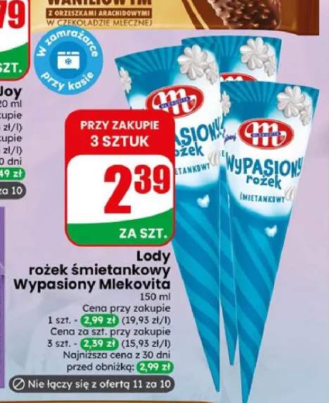Lody rożek śmietankowy Wypasiony Mlekovita