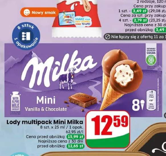 Lody Mini Milka 8-pak 25 ml