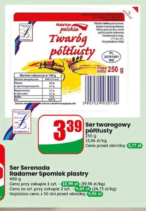 Ser twarogowy półtłusty Łobżenica