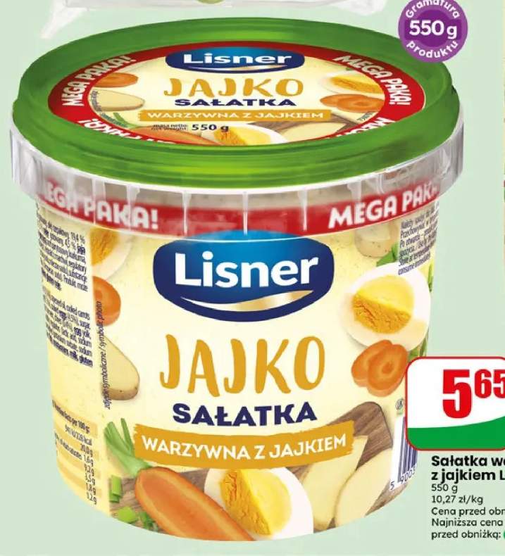Sałatka warzywna z jajkiem Lisner