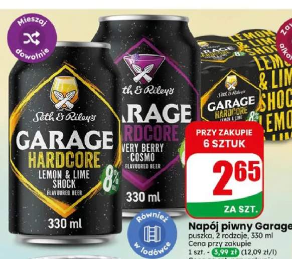 Napój piwny Garage Hardcore Lemon & Lime Shock +1 wariant