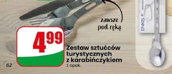Zestaw sztućców turystycznych z karabińczykiem Enkei