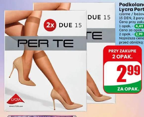 Podkolanówki Lycra Perte 15 DEN 2-pak