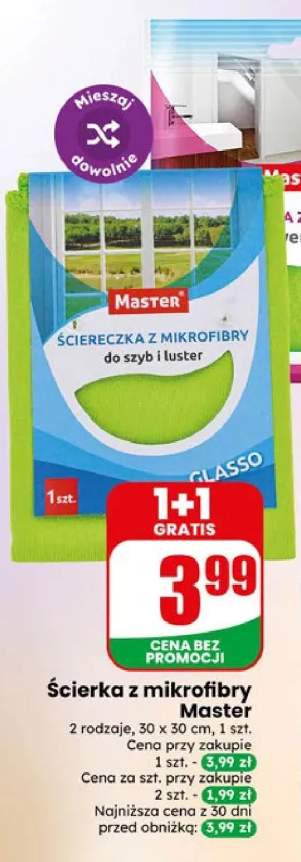 Ścierka z mikrofibry do szyb i luster Master +1 wariant