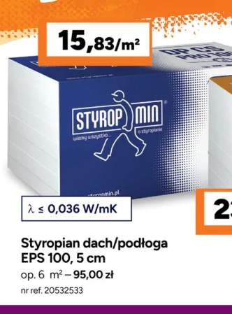 Styropian dach/podłoga EPS 100 5 cm Styropmin