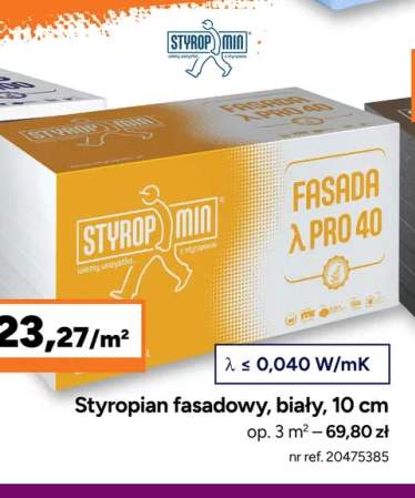 Styropian fasadowy biały 10 cm Styropmin