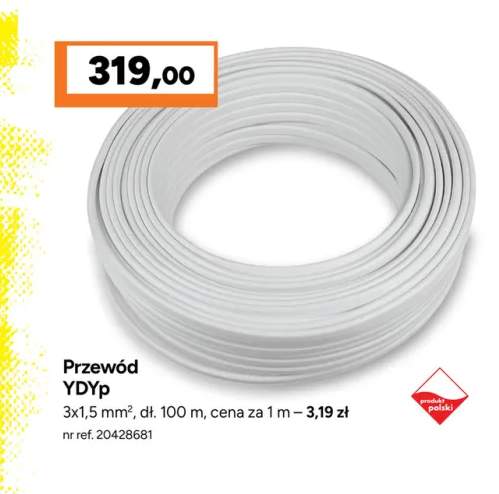 Przewód YDYp 3x1,5mm² 100 m