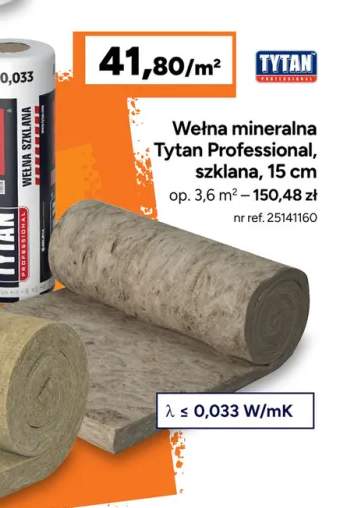 Wełna mineralna Tytan Professional szklana 15 cm