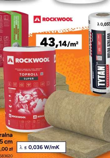 Wełna mineralna Toproll Super 15 cm Rockwool