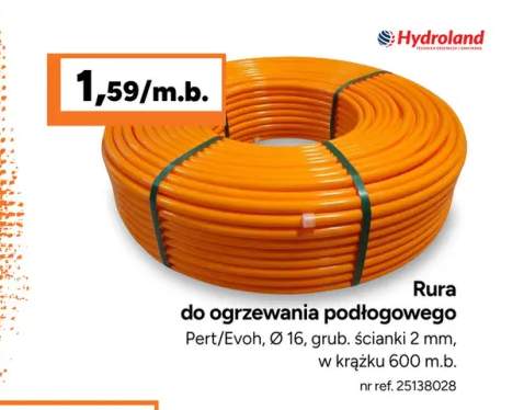 Rura do ogrzewania podłogowego Pert/Evoh Hydroland