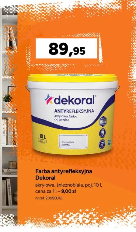 Farba antyrefleksyjna Dekoral akrylowa śnieżnobiała