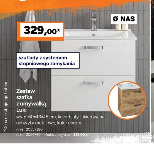 Zestaw szafka z umywalką Luki