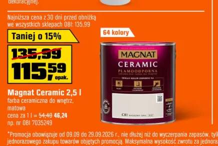 Farba ceramiczna do wnętrz matowa Magnat Ceramic 2,5 l