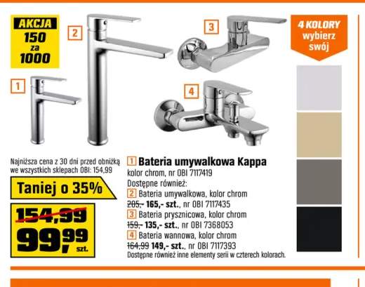 Bateria umywalkowa Kappa +2 warianty