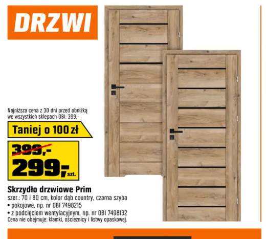Skrzydło drzwiowe Prim pokojowe +1 wariant