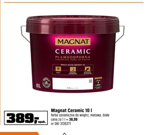 Farba ceramiczna do wnętrz Magnat Ceramic 10 l