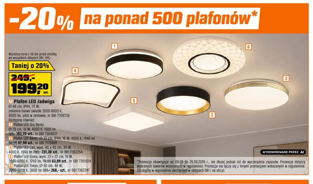 Plafon LED Jadwiga +5 wariantów