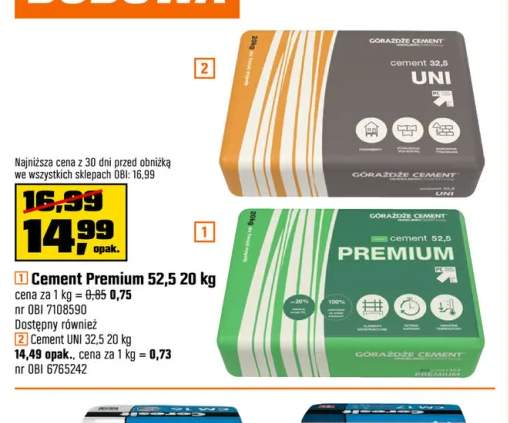 Cement Premium 52,5 Górażdże +1 wariant