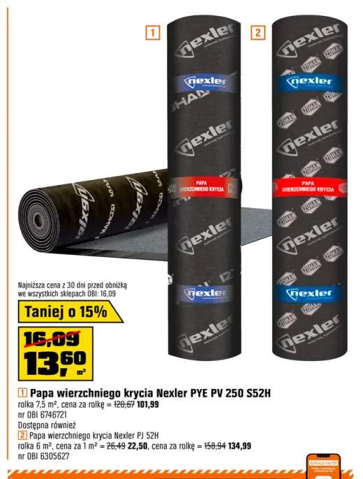 Papa wierzchniego krycia Nexler Pye Pv 250 S52H +1 wariant