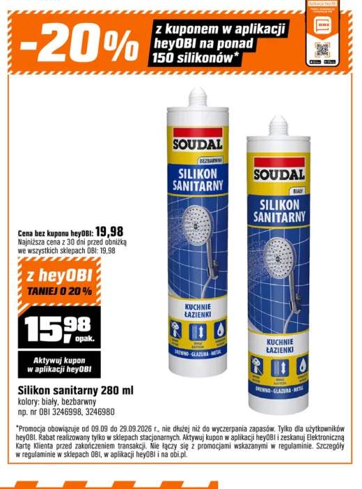 Silikon sanitarny Soudal