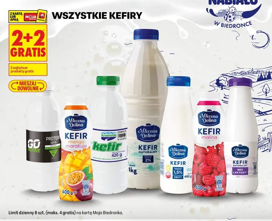 Kefir naturalny bez laktozy Mleczna Dolina +7 wariantów