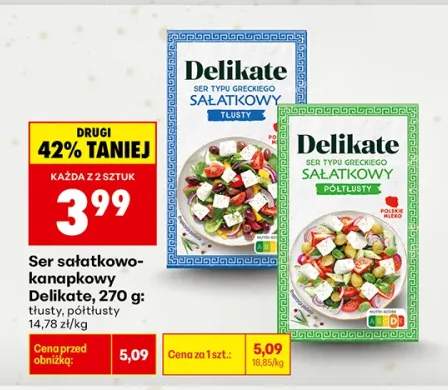 Ser sałatkowo-kanapkowy Delikate półtłusty +1 wariant
