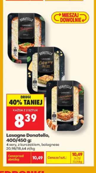 Lasagne z kurczakiem Donatello +2 warianty