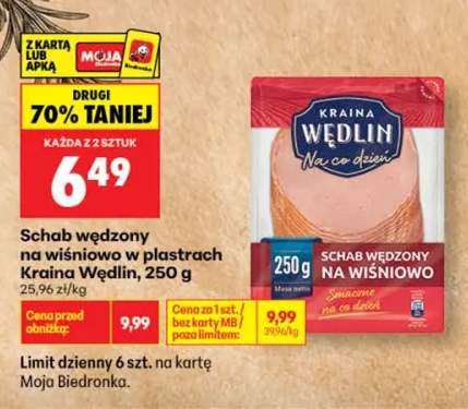 Schab wędzony na wiśniowo w plastrach Kraina Wędlin